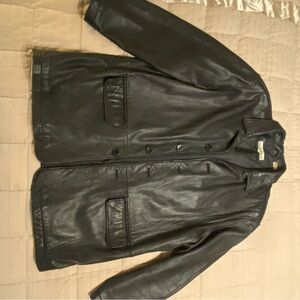 Perry Ellis Black Leather Jacket